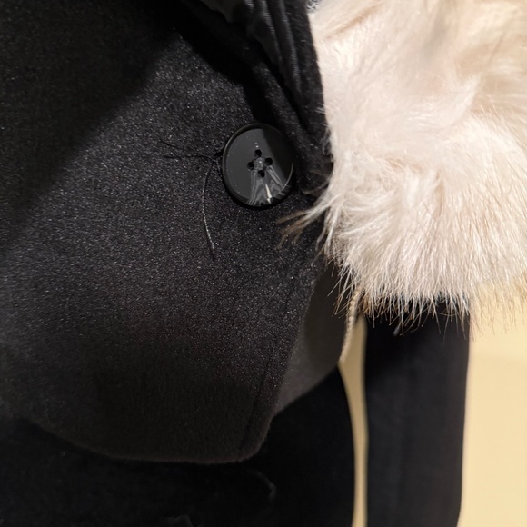 Crop jacket fur collar crop trench coat blazer cardigan rhinestones jacket cape - Picture 4 of 10